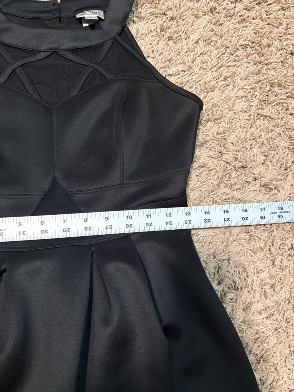 Black Mesh Detail Fit-and-Flare Dress (medium) Sweet Storm - Picture 7 of 11